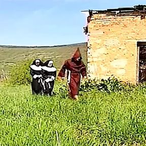 Two nuns love to fuck in threesome outdoor