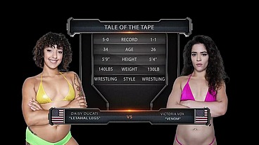Daisy Ducati vs Victoria Vox Female Wrestling