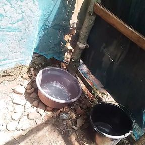 Outdoor Shower Experience the African Way with My Ebony Girl