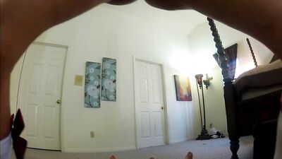 Blonde wearing pigtails and high heels gets ravaged on a stairway of her house