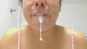 spying on wife brushing her teeth