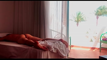 Beautiful male erotica of a muscular guy. Masturbation on the balcony while relaxing