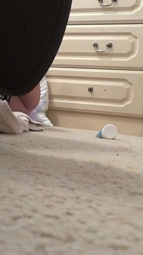 Shaved Cunt Machine-fucked Raw - Stockings & Heels Floor View POV