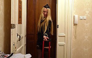 Kristian ham, blonde flight attendant relieves tension after flight