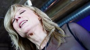Mature woman licks her own pink