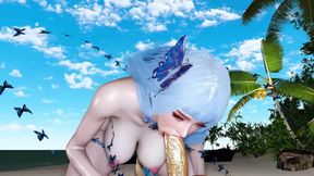 3D Cute Skinny Slut Asian Whore Got Fucked so Hard on the Beach