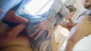 Monster cocks ravage skinny Italian Anuskatzz and Kat in wild anal gangbang featuring blowjobs, cowgirl and double penetration