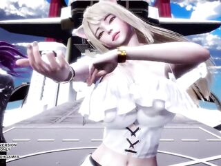 [MMD] CLC - Helicopter Ahri Akali Kaisa Seraphine Hawt Kpop Dance League of Legends KDA