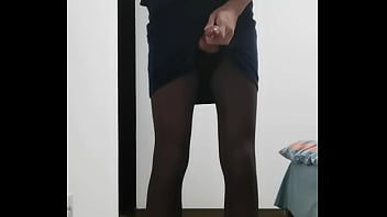 sissy crossdresser jerked off in high heels and sexy dress