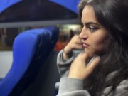 I suck an unknown passenger on a real bus and he cums in my mouth