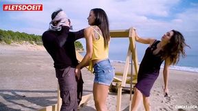 LETSDOEIT French Babe Fucks A Voyeur On The Beach