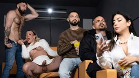 ”Scott Carter can't resist Babi Honey's charms at the cinema, leading to a public sex with lots of naughty fun!”