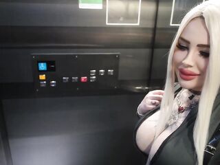 Hard Screwed Stranger In The Throat In The Elevator, Public Sex With A Housemate