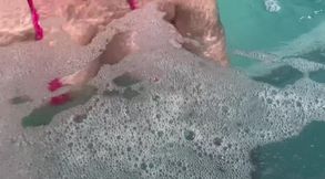 Artemisia Love Sexy and Horny Underwater Showing Her Big Tits in a Super Micro Bikini and You Can See Her Aureolas…