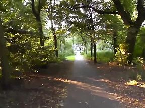 Girl Recieves A Facial In Public Park