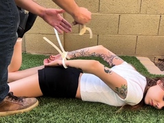 Little Lady Cuffed and Ziptied