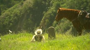 brooke ballentyne fucks a hired ranch hand by the fireside outdoors