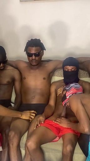 Amazing Afican Gangbang 5 Top Vs 2 Bottom