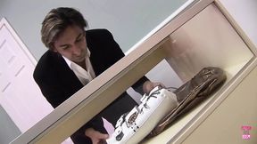 A Smooth Salesman Sells Shoes and Gives His Blonde Customer a Blowjob