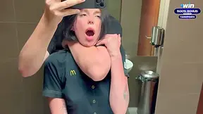 Eva Soda In Public Toilet Gets Risky Romp From Xxx! Sodas Fly As Insane Mcdonald\s Worker Gets Fucked