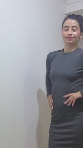 At Home Try-on Haul Grey Dress Fitting &amp; Styling Session