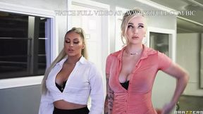 Two Bossy Broad Bimbos Sucking Boss Cock&#x1F32D; Off Camera