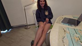 Hot stepsister does her homework in exchange for getting fucked and filling her face with a big load of cum