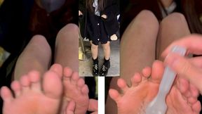 Japanese Street Fashion Japanese Beauty Size 6 Screaming from Ultra Sensitive Sole Tickling; 5 minutes 11 seconds
