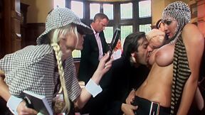 Dining Room Table Gang Bang Starring Angel Long And Rebecca