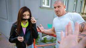 ”Black eye from a hubby, hard shaft in the mouth from me!”