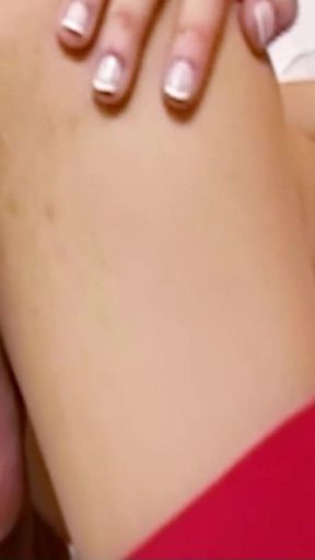 Blonde Skinny Tranny in Red Stockings Fucked in a Hotel on Vacation