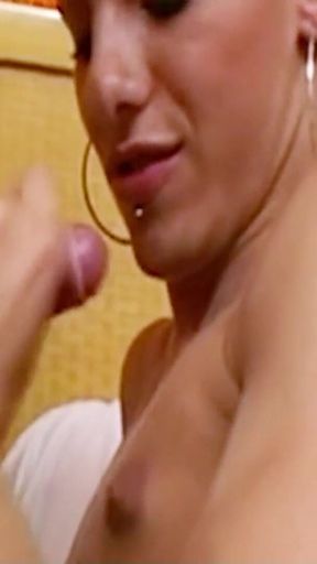 Blonde Skinny Tranny in Red Stockings Fucked in a Hotel on Vacation