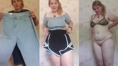 A BBW gets her butt wrecked solo with big tits flopping
