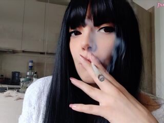 Rock Hottie Smokin' in bathrobe (full vid on my 0nlyfans/ManyVids)
