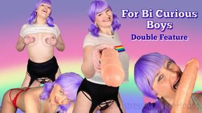 For Bi Curious Boys Double Feature - JOI, Make Me Bi, Bisexual Encouragement, Queer, Gay, Femdom POV, Female Domination with Mistress Mystique Hoops - WMV