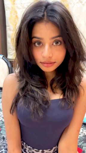 Indian woman in blue tank top