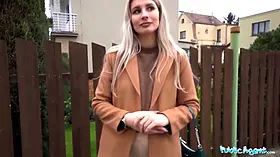 Public agent cute blond flashes her pointy titties for currency and screws thick dong in a basemant