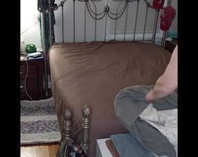 Hot MILF BBW Changing The Sheets On Her Bed!