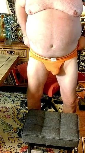 Quick Jerk in Orange Jock