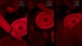 amateur boy watches his friend pee in the club s toilets, lends him a helping hand and gets hard...