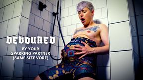 Devoured by Your Sparring Partner: Same Size Vore - Jaq Quicksilver - Your wrestling buddy swallows you whole into bloated belly - 720p mp4