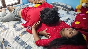 Indian stepsister gives a deepthroat blowjob before doggy fuck