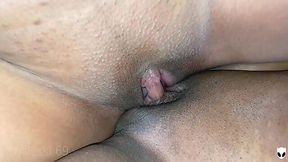 Ebony Lesbians Fierce Clit to Clit Tribbing and Cums