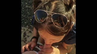 Sensual Blowjob in Public with double rainbow in background!