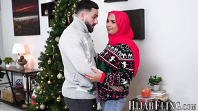 There is nothing like Christmas spirit to spice things up as Arab beautiful babe rides a f