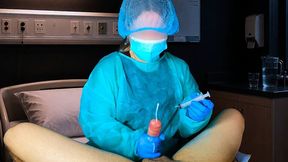 The Doctor Took the Patient's Semen Sample in Hospital. Post Orgasm