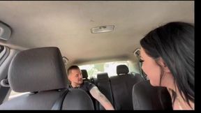 Sexy Michelle Aldrete gets naughty in a taxi