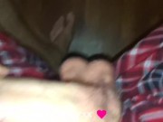 Twink plays with big low balls and fat cock in boxers
