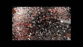 Dipping her feet into his cum