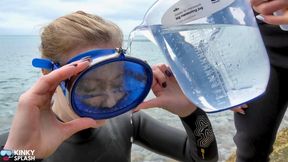 Wetsuit Babes & Dive Mask Fun at the Beach - AVI